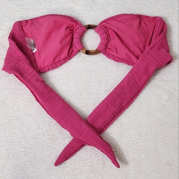 New!Montce Tori Bandeau Bikini Top Hibiscus Scrunch Set. - Picture 9 of 13